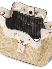 Victoria's Secret Brown Straw Mini Bucket Bag - Image 2 of 3