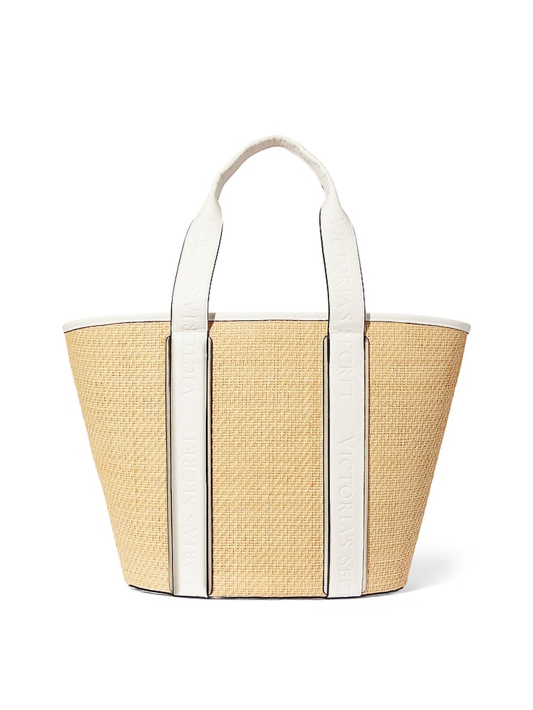 Victoria's Secret Brown Straw Tote Bag - Image 2 of 3 Victoria's Secret Brown Straw Tote Bag - Image 2 of 3