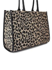 BLK/BROWN - Carvela Cream Sorrento Chuck In 100% Cotton Tote Bag - Imagen 2 de 4