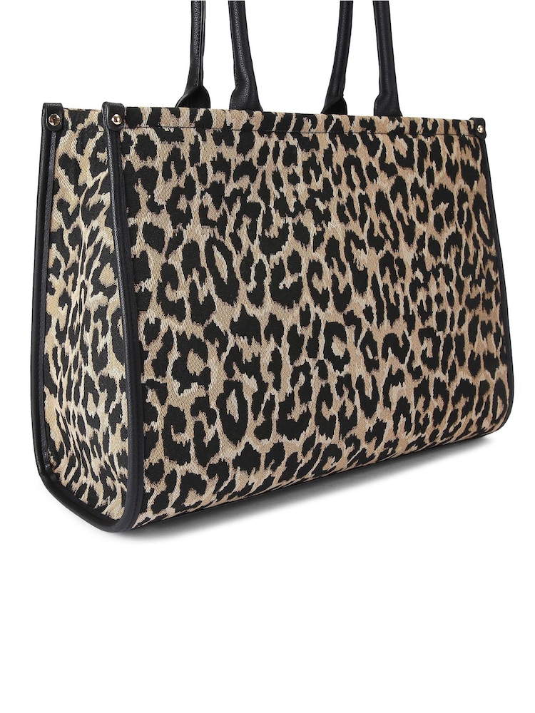 BLK/BROWN - Carvela Cream Sorrento Chuck In 100% Cotton Tote Bag - Imagen 2 de 4