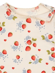 Konges Sløjd Cream Baby Onesie Basic Footless 100% Cotton Sleepsuit - Image 3 of 7