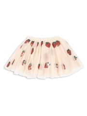 Konges Sløjd Yvonne Tulle Mesh Strawberry Embroidered Skirt - Imagen 2 de 3