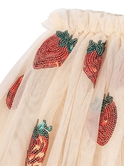 Konges Sløjd Yvonne Tulle Mesh Strawberry Embroidered Skirt - Imagen 3 de 3