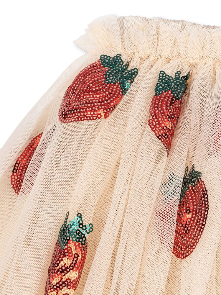 Konges Sløjd Yvonne Tulle Mesh Strawberry Embroidered Skirt - Imagen 3 de 3