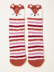 FatFace Orange Fluffy Fox Socks - Image 1 of 2