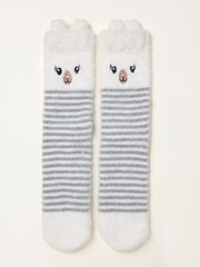 FatFace Cream Fluffy Llama Socks - Image 1 of 2