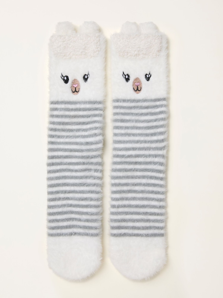 FatFace Cream Fluffy Llama Socks - Image 1 of 2 FatFace Cream Fluffy Llama Socks - Image 1 of 2