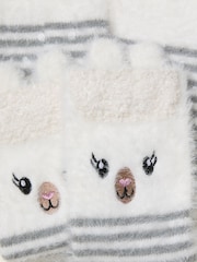 FatFace Cream Fluffy Llama Socks - Image 2 of 2