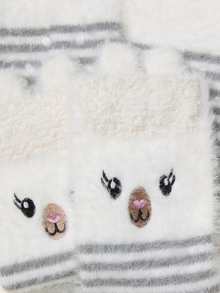 FatFace Cream Fluffy Llama Socks - Image 2 of 2 FatFace Cream Fluffy Llama Socks - Image 2 of 2