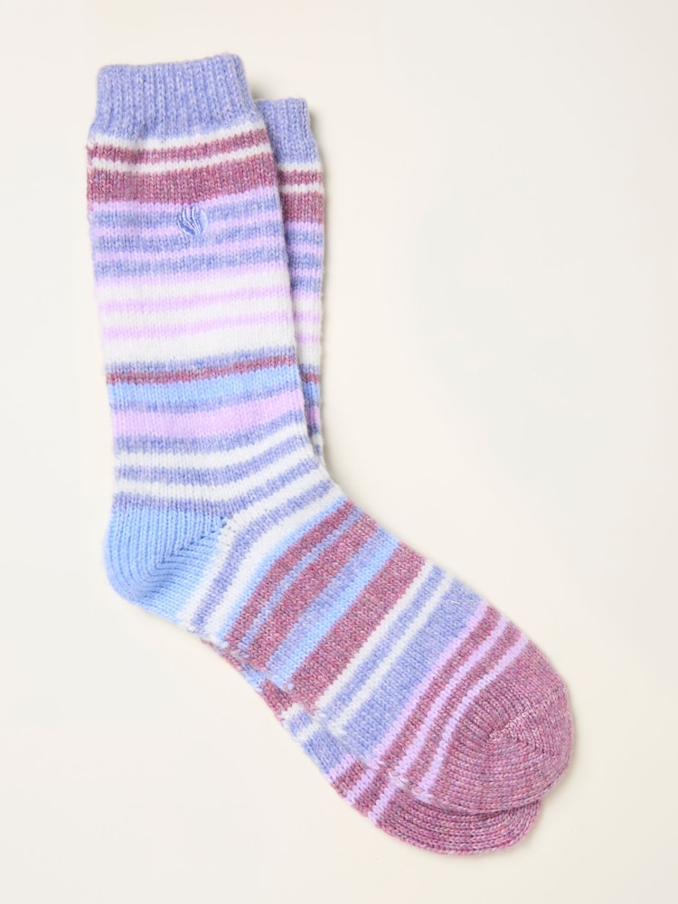FatFace Purple Super Soft Striped Socks - Image 1 of 2 FatFace Purple Super Soft Striped Socks - Image 1 of 2