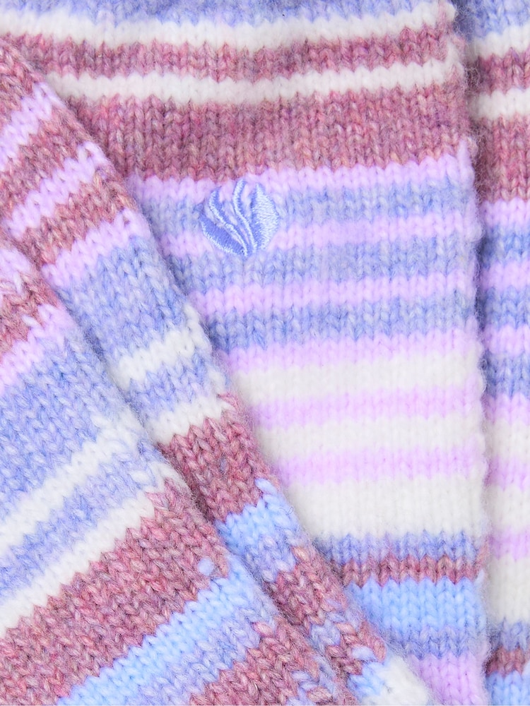 FatFace Purple Super Soft Striped Socks - Image 2 of 2 FatFace Purple Super Soft Striped Socks - Image 2 of 2