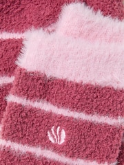 FatFace Green Fluffy Striped Socks - Image 2 of 2