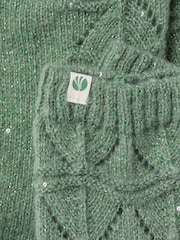 FatFace Green Pointelle Sparkle Lounge Socks - Image 2 of 2