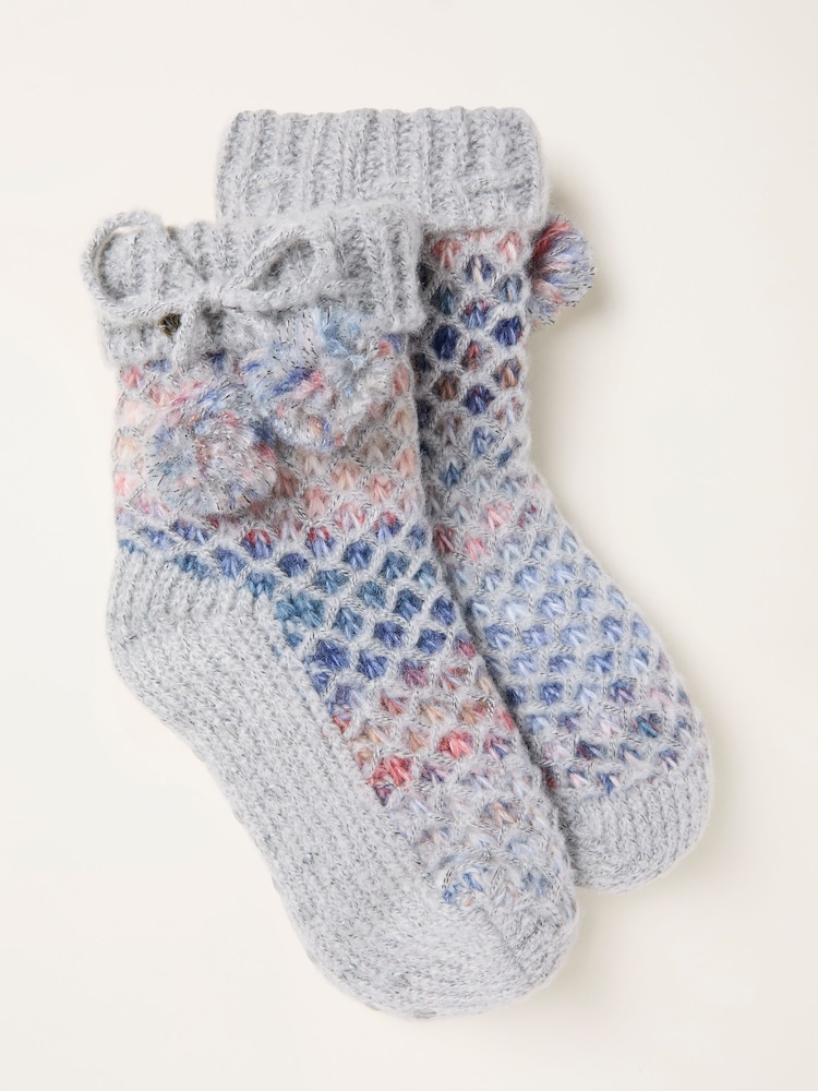 FatFace Grey Knitted Slipper Socks - Image 1 of 2
