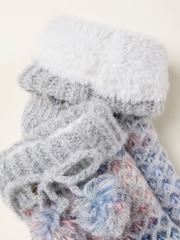 FatFace Grey Knitted Slipper Socks - Image 2 of 2