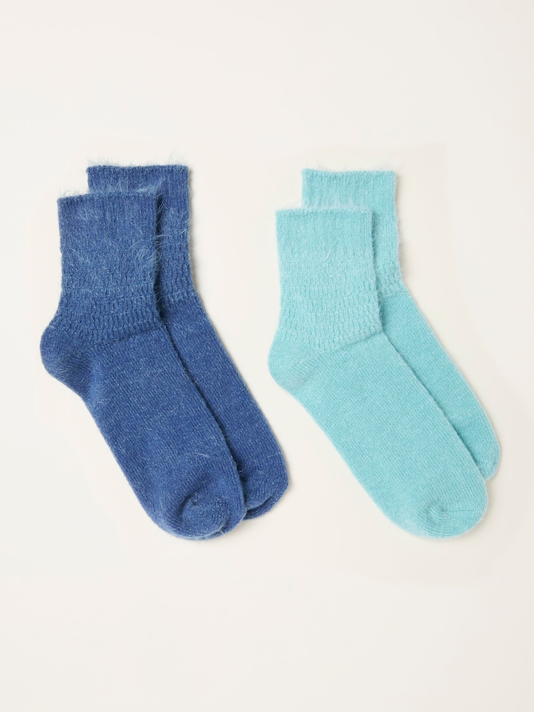 FatFace Green 2 Pairs of Super Soft Socks - Image 2 of 2 FatFace Green 2 Pairs of Super Soft Socks - Image 2 of 2