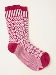 FatFace Red Heart Fairisle Cosy Socks - Image 1 of 2