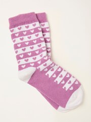 FatFace Pink Heart Cashmere Blend Socks - Image 1 of 2