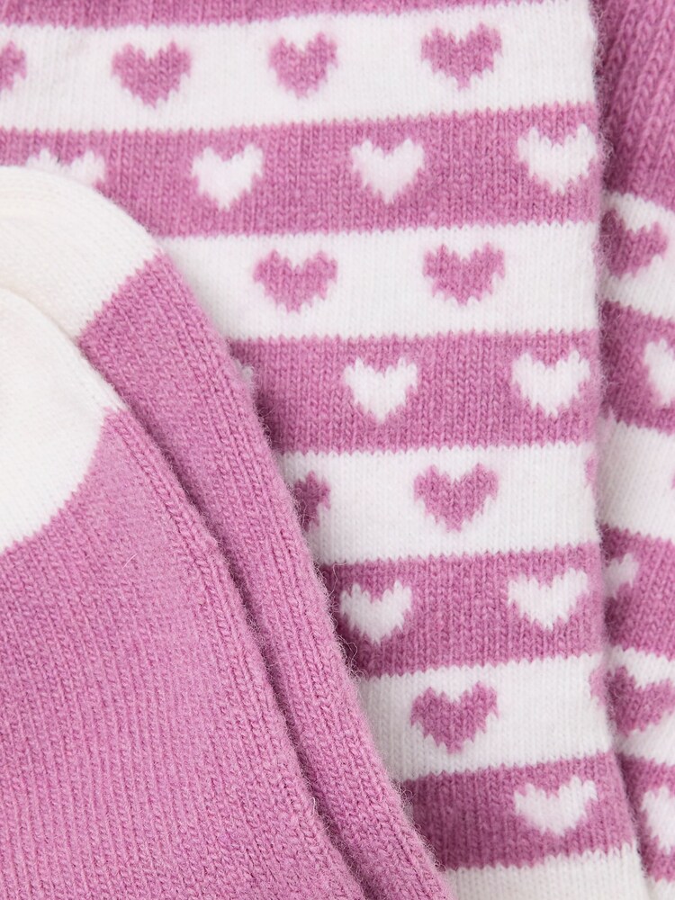 FatFace Pink Heart Cashmere Blend Socks - Image 2 of 2