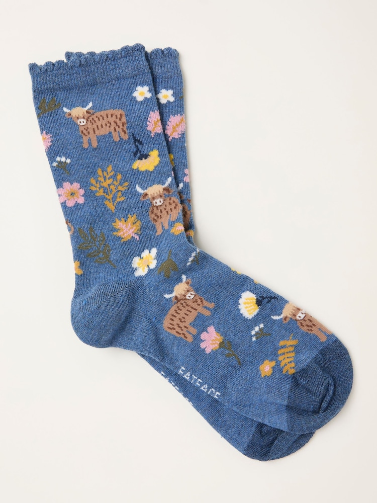 FatFace Highland Cow Socks - Imagem 1 de 2