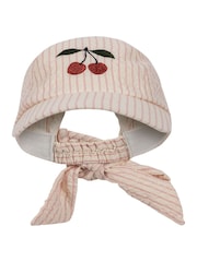 Konges Sløjd Pink Ellie Cherry Embroidery Cap With Bow Tie Detail - Image 2 of 2