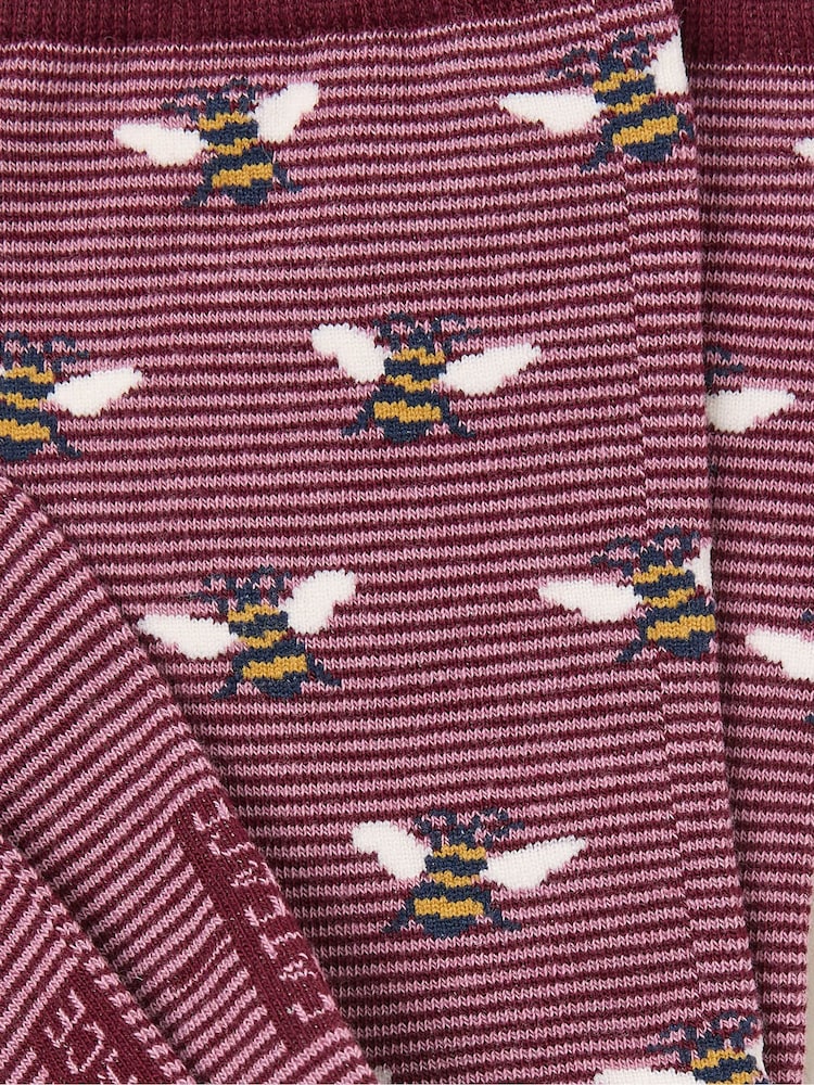 FatFace Purple Bee Socks - Image 2 of 2 FatFace Purple Bee Socks - Image 2 of 2