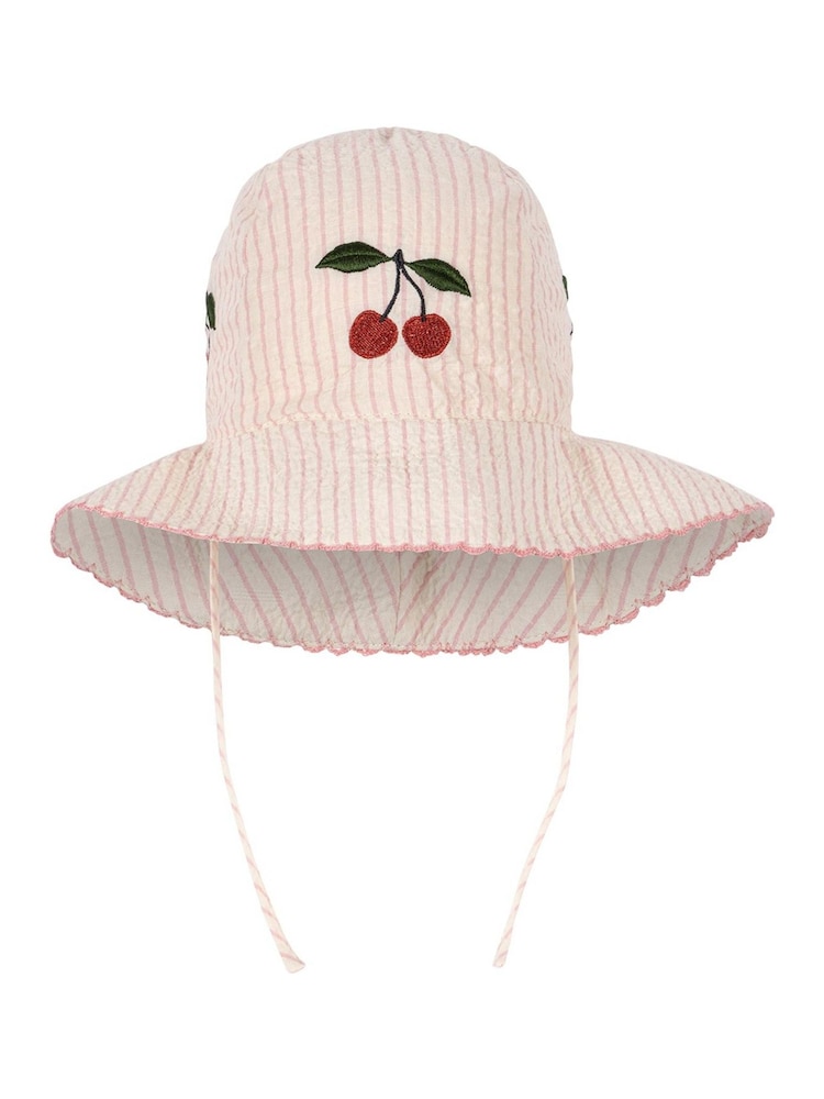 Konges Sløjd Pink Ellie Cherry Embroidery Sun Hat - Image 1 of 2