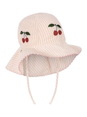 Konges Sløjd Pink Ellie Cherry Embroidery Sun Hat - Image 2 of 2