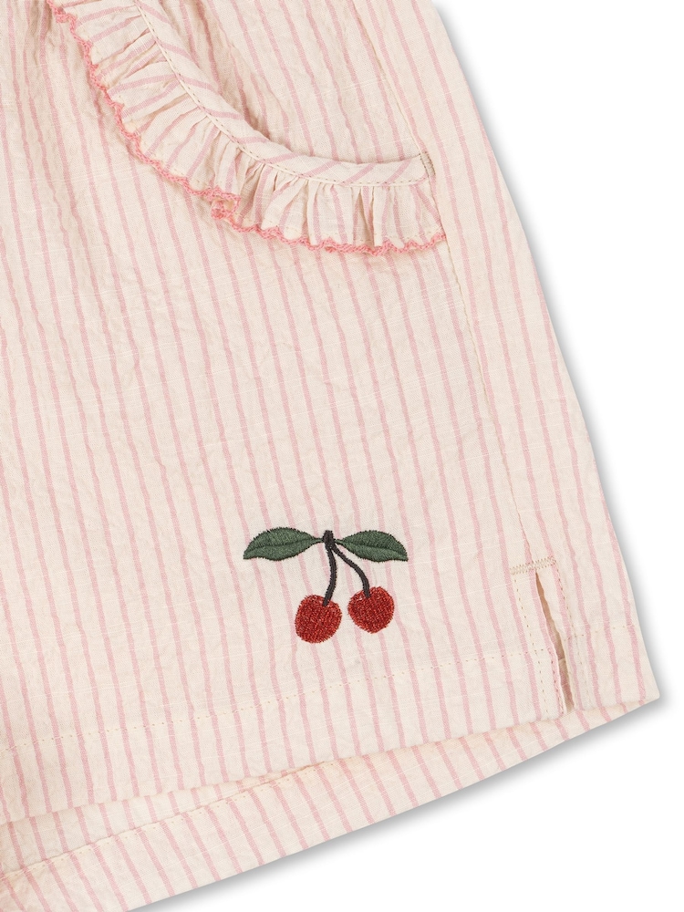 Konges Sløjd Pink Ellie Frill Cherry Embroidery Shorts - Image 4 of 4