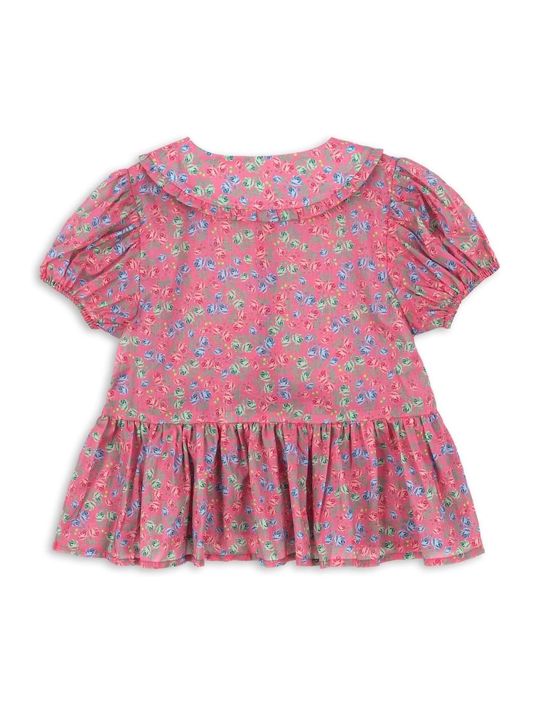 Konges Sløjd Pink Pink  Pacey Floral Print Short Sleeve Blouse - Image 2 of 4