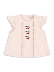 Konges Sløjd Pink Ellie Frill Cherry Embroidery Top - Image 1 of 5
