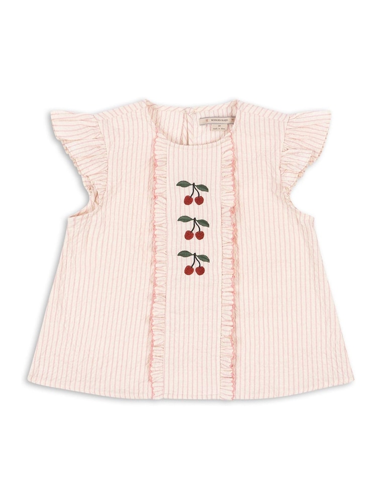 Konges Sløjd Pink Ellie Frill Cherry Embroidery Top - Image 1 of 5