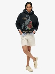 Superdry Black 100% Cotton Neo Trad Tattoo Relaxed Hoodie - Image 3 of 6