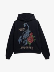 Superdry Black 100% Cotton Neo Trad Tattoo Relaxed Hoodie - Image 5 of 6