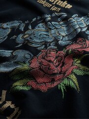 Superdry Black 100% Cotton Neo Trad Tattoo Relaxed Hoodie - Image 6 of 6