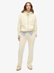 Superdry White Velour Wide Leg Joggers - Image 1 of 6