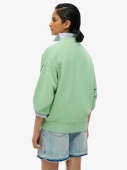Superdry Green 100% Cotton Lo-Fi Outdoor Mono Loose Crew Sweatshirt - Image 2 of 4