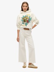 Superdry White Relaxed 100% Cotton Neo Trad Tattoo Hoodie - Image 3 of 5