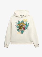 Superdry White Relaxed 100% Cotton Neo Trad Tattoo Hoodie - Image 5 of 5