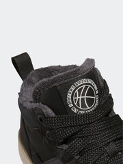 adidas Black Rapid Court Mid Lace Winterized Junior Trainers - Image 8 of 9