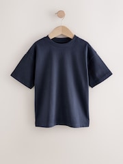 Navy Blue Relaxed Fit Short Sleeve 100% Cotton T-Shirt (3-17yrs) - Image 1 of 4