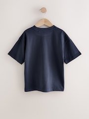 Navy Blue Relaxed Fit Short Sleeve 100% Cotton T-Shirt (3-17yrs) - Image 2 of 4