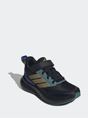 adidas Black/Metallic Runfalcon 5 Hook and Loop Running Kids Trainers - Image 1 of 9