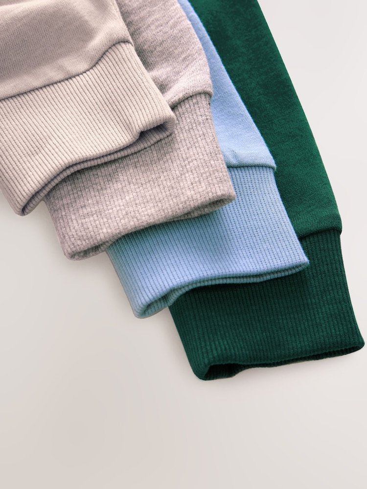 Blue/Green/Grey/Stone Plain Long Sleeve Cosy T-Shirts 4 Pack (3-16yrs) - Image 2 of 7 Blue/Green/Grey/Stone Plain Long Sleeve Cosy T-Shirts 4 Pack (3-16yrs) - Image 2 of 7