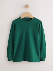 Blue/Green/Grey/Stone Plain Long Sleeve Cosy T-Shirts 4 Pack (3-16yrs) - Image 3 of 7