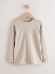 Blue/Green/Grey/Stone Plain Long Sleeve Cosy T-Shirts 4 Pack (3-16yrs) - Image 5 of 7