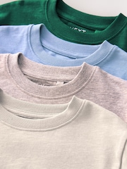 Blue/Green/Grey/Stone Plain Long Sleeve Cosy T-Shirts 4 Pack (3-16yrs) - Image 6 of 7