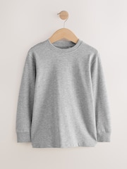 Blue/Green/Grey/Stone Plain Long Sleeve Cosy T-Shirts 4 Pack (3-16yrs) - Image 7 of 7