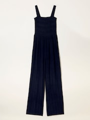 FatFace Navy Beachwear Shirred Jumpsuit - Image 1 of 1