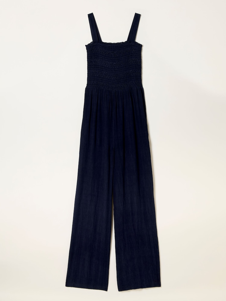 FatFace Navy Beachwear Shirred Jumpsuit - Image 5 of 5 FatFace Navy Beachwear Shirred Jumpsuit - Image 5 of 5